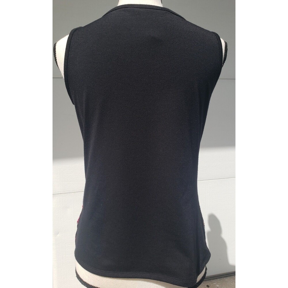 Peter Nygard Women's Sz Small Tank Top Floral Sequin Bold Neon Pink Stretch - Picture 5 of 9